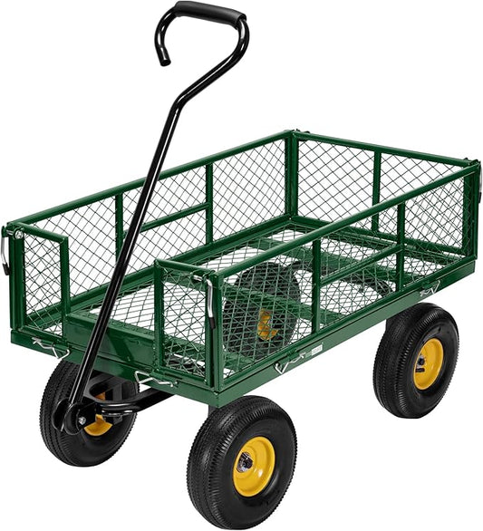 VIVOHOME Heavy Duty 880 Lbs Capacity Mesh Steel Garden Cart Folding Utility by VIVOHOME