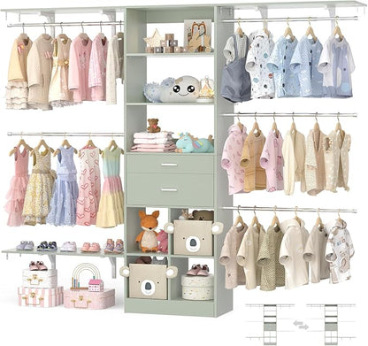 Closet System - 4.75-8FT Closet Organizer System by Besiost