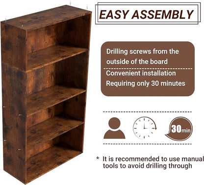 Wooden Cube Storage Organizer, Low Bookcase Storage Display Organizer) - Image 4