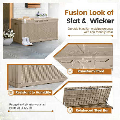 Greesum 100 Gallon Resin Patio Storage Box - Image 3