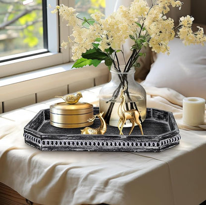 MAONAME Wood Serving Tray, Farmhouse Wooden Tray - Image 4
