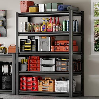 48" W Garage Shelving 2500LBS Heavy Duty Storage Shelves 5 Tier Adjustable - Image 2