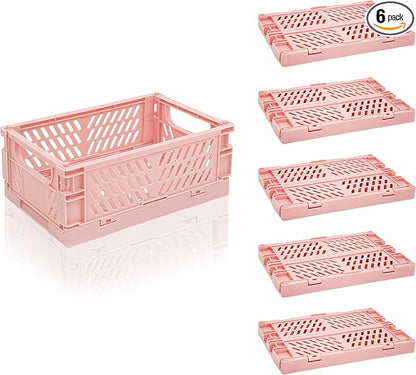 6 Pack Mini Foldable Small Plastic Baskets by Daixers