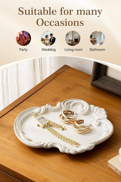 LYEOBOH Jewelry Tray, Ceramic Trinket Dish, Jewelry Dish - Image 3