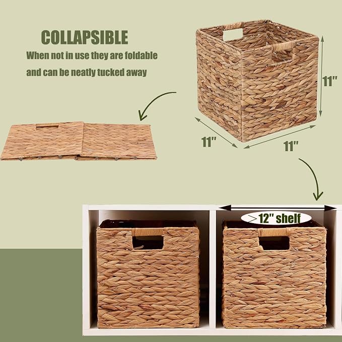 11x11in Storage Baskets 4 Pcs Storage Bins - Image 2