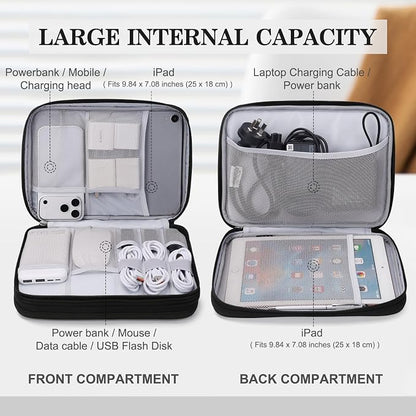 FYY Electronic Organizer, Extra Large Travel Cable Organizer Bag Pouch Portable - Image 3