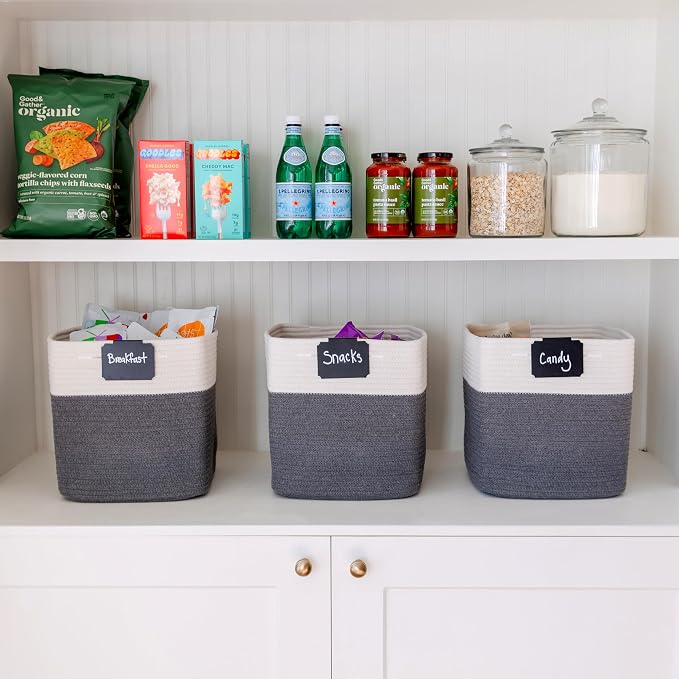 NaturalCozy Storage Cubes 11 Inch Cotton Rope Woven Baskets - Image 9