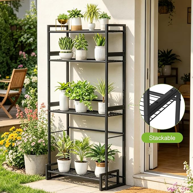 VyGrow Plant Stand, 4 Tier Widened Stackable Tiered Plant Stand, Upgraded - Image 4