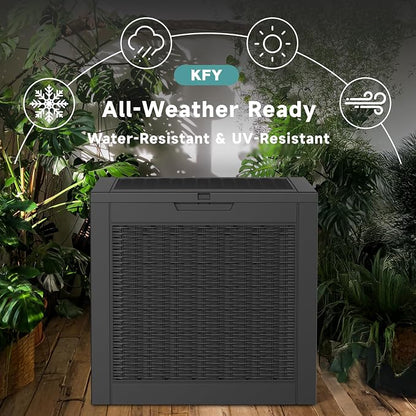 30 Gallon Waterproof Resin Deck Box, UV Resistant Outdoor Storage - Image 4