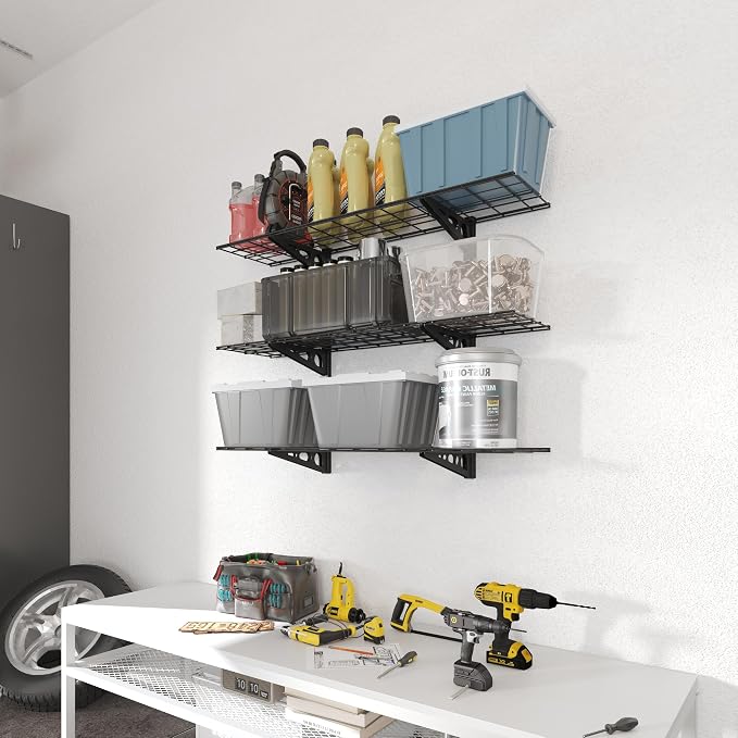 FLEXIMOUNTS 3 Tier 1x4ft Garage Storage Wall Shelving, 12x48inch per Shelf - Image 2