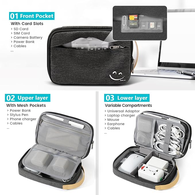 Travelkin Cord Organizer Travel, Electronic Organizer Travel Case, Cable - Image 3