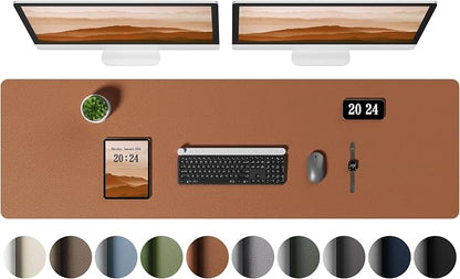 Aothia Leather Desk Pad Protector, Office Desk Mat, Large Mouse Pad, Laptop by AothiaSimpleNaturalUnique