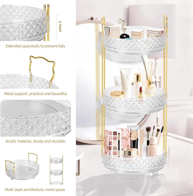 360 Rotating Rotating Makeup Organizer - Image 3