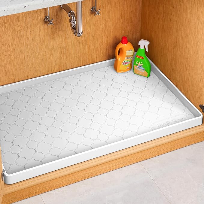 Jin&Bao Waterproof Under Sink Mat 22" x 19", Thick Silicone Mat Cabinet by Jin%26Bao