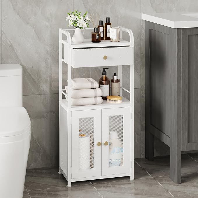 SWTYMIKI 14.57"x32.28" Bathroom Storage Cabinet – Freestanding Toilet Paper - Image 2