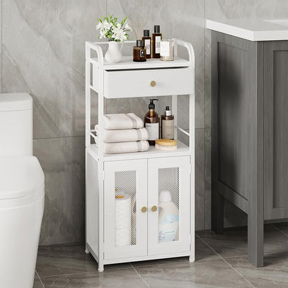 SWTYMIKI 14.57"x32.28" Bathroom Storage Cabinet – Freestanding Toilet Paper - Image 2
