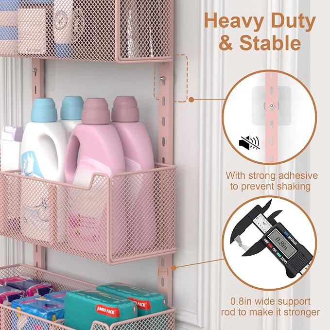 VyGrow Over The Door Organizer, Metal Door Organizer Hanging - Image 7