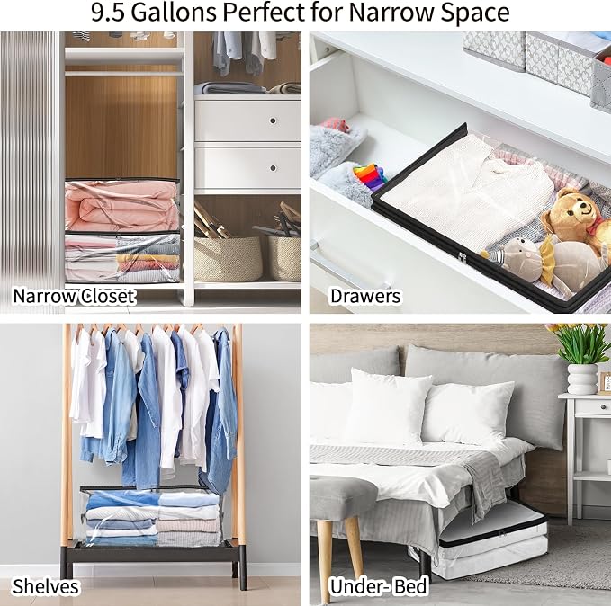 Fixwal 4pcs Clear Storage Bags for Clothes - Image 6