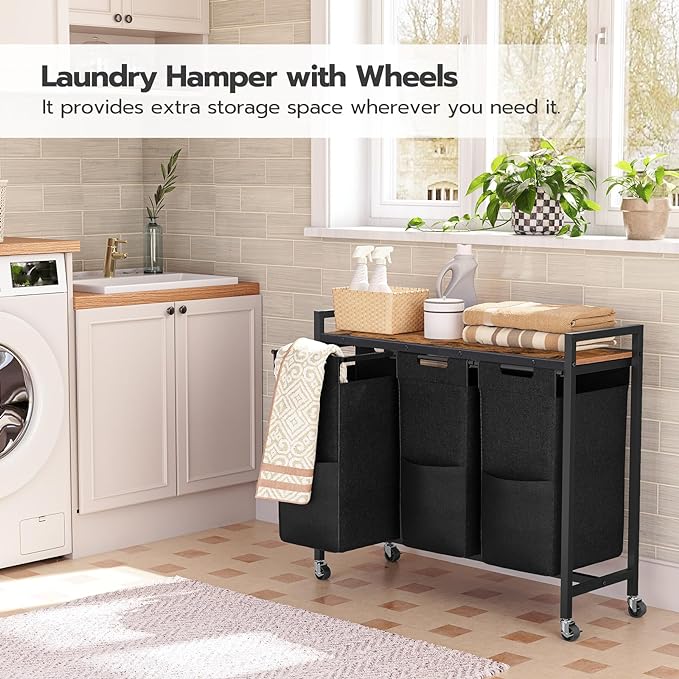 HOOBRO Laundry Sorter 3 Section, Laundry Hamper - Image 2
