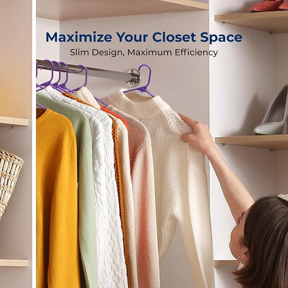 SereneLife 50 Pack Plastic Hangers, Space-Saving Closet Organizers, Durable and - Image 5