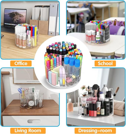 Acrylic Pen Holder, 2 Pack 360 Rotating Organizer - Image 8