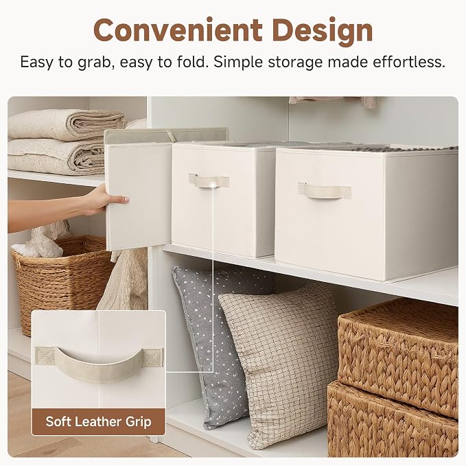 StorageWorks Storage Baskets for Shelves, Foldable Fabric Closet Storage Bins - Image 4