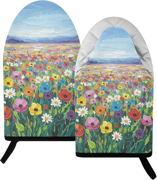 Heat Resistant Oven Mitts, Spring Daisy Colored Flowers Sea Kitchen Gloves by JSTEL