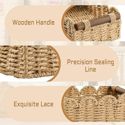 Storage Basket Wicker Baskets for Organizing Toilet Paper Storage Basket for - Image 2