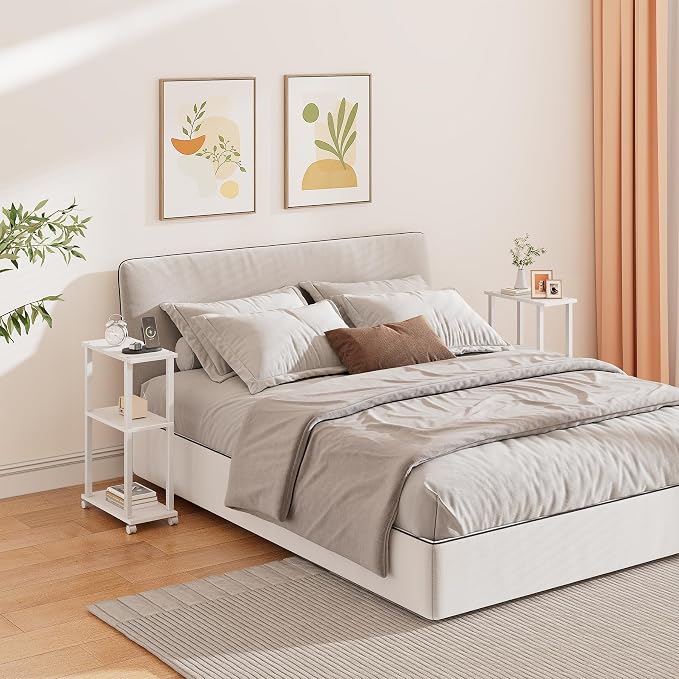 TUTOTAK Small Side Table, Narrow End Table, Bedside Table, Couch Side Table - Image 5