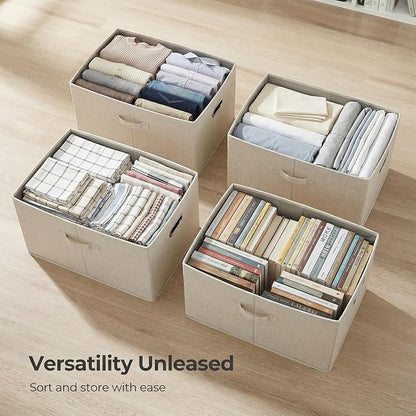 PRANDOM Storage Bins with Lids Linen Fabric Foldable Storage Boxes Organizer - Image 7
