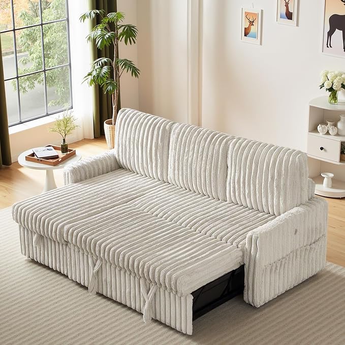KCGKCG Sleeper Sofa Bed, 81” Pull Out Couch Bed, 3 in 1 L-Shaped Couch - Image 9