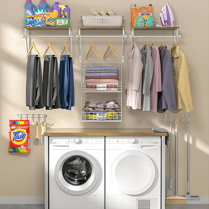 DAOUTIME 2 Set Laundry Room Wall Mounted Shelves - Image 7