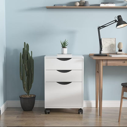 QDSSDECO 3 Drawer Mobile File Cabinet, Rolling Vertical Filing Cabinet fits A4 - Image 7