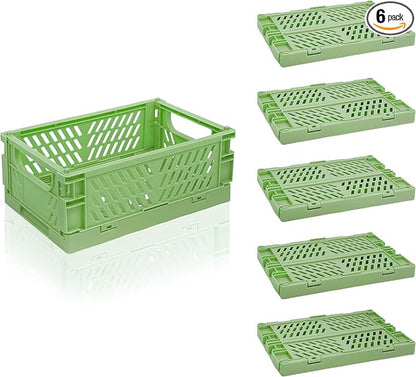 6 Pack Mini Foldable Small Plastic Baskets by Daixers