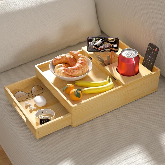 Couch Cup Holder, 7-in-1 Couch Caddy Tray, Sofa Side Table by CouchCupHolder