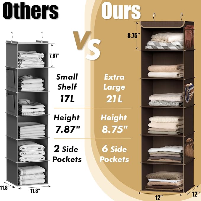 Simple Houseware 6 Shelf Hanging Closet Organizer - Image 4
