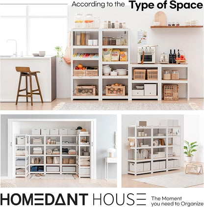 HOMEDANT House 5 Tier 24.4" W Laminated Metal Shelving Unit Adjustable Storage - Image 9