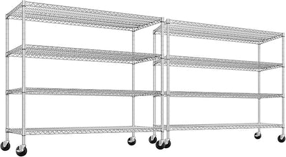 REIBII Set of 2 Storage Shelves Metal Shelving by REIBII
