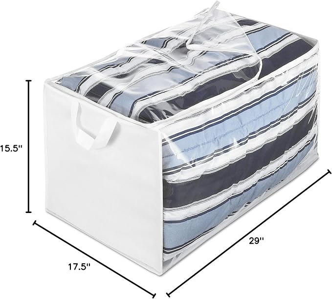 Whitmor Zippered Jumbo Storage Bag, Extra Large 34 Gallon, Breathable Non-Woven - Image 4