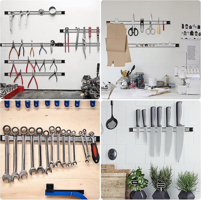 12" 18" 24" Magnetic Tool Holder Strip, Stainless Steel Surface Tool Magnet Bar - Image 6