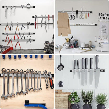 12" 18" 24" Magnetic Tool Holder Strip, Stainless Steel Surface Tool Magnet Bar - Image 6