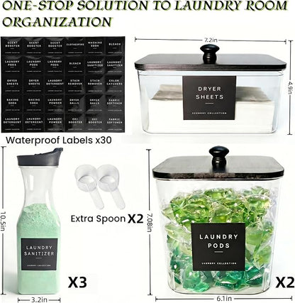 3+3 Pack Laundry Pods Containers & Dryer Sheet Holder & Laundry Detergent - Image 3