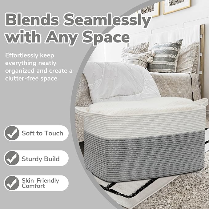 Goodpick Large Toy Storage Basket, Woven Storage Basket - Image 5