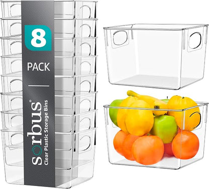Sorbus Medium Clear Plastic Storage Bins by Sorbus