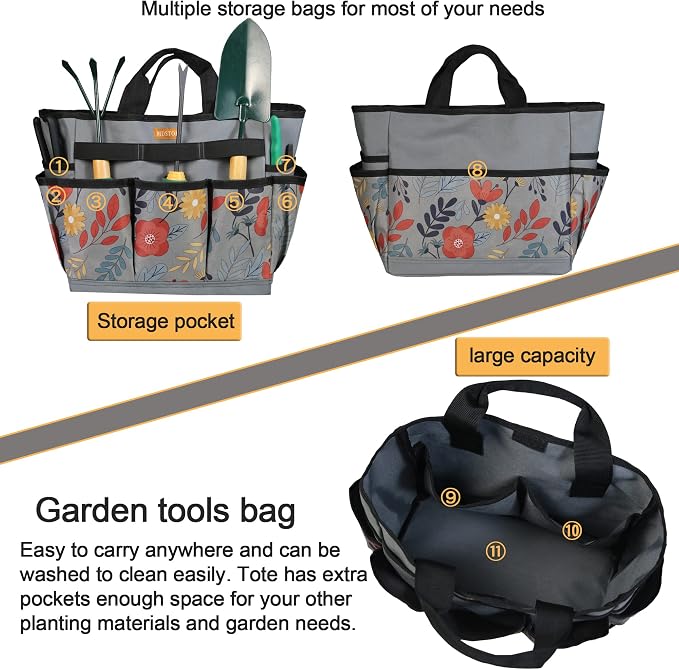 MDSTOP Garden Tool Bag, Garden Tool Kit Holder Home Organizer Storage Carrier - Image 4