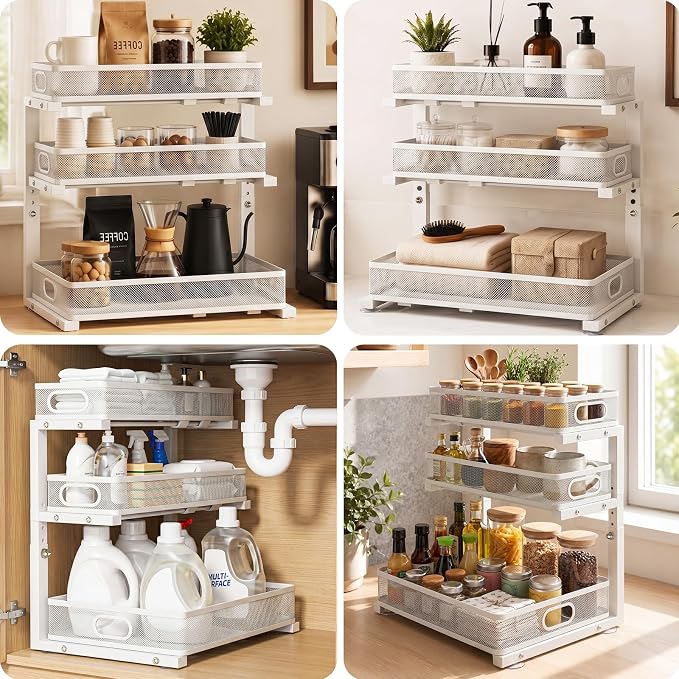 Under Sink Organizer, 3 Tier Pull Out Cabinet Organizer - Image 9
