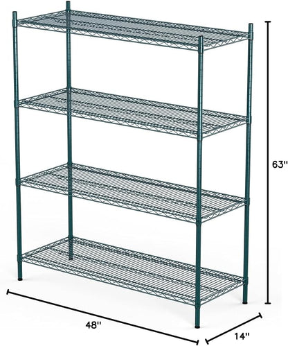 APLSS NSF 4-Tier Green-Epoxy Storage Shelves, Moist&Dry Environments, - Image 3
