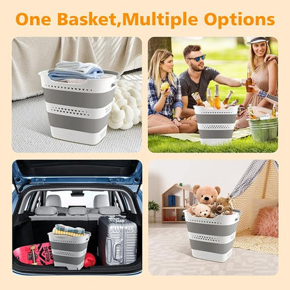 42L Medium Collapsible Plastic Laundry Basket - Image 9