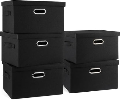 Medium 15" 21 Quart Collapsible Stackable Storage Bins by GraciadecoStorage