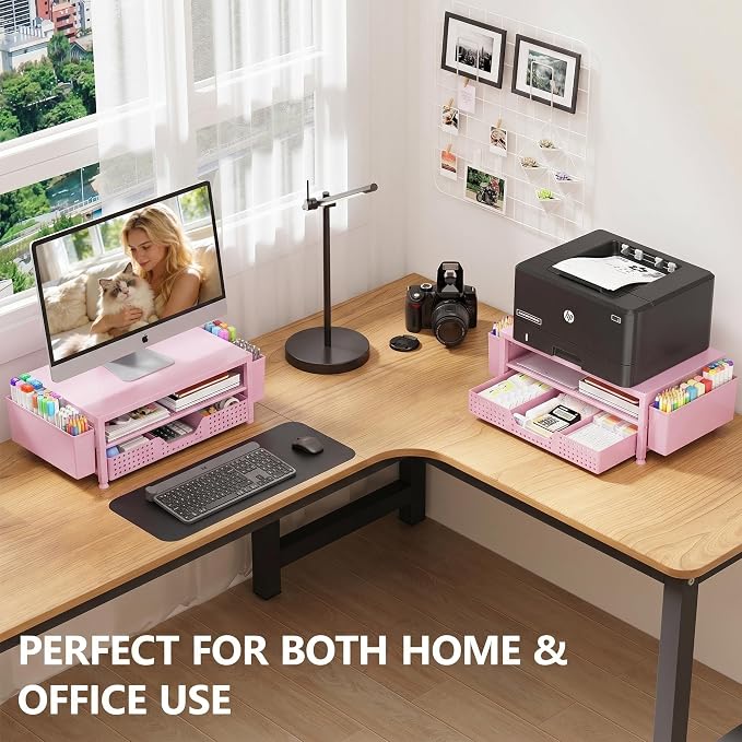 OPNICE Desk Organizers and Accessories, 2-Tier Computer Monitor Stand Riser - Image 3